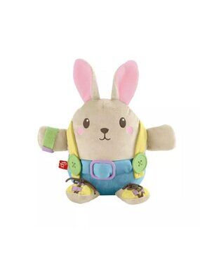 Learn-To-Dress Bunny Plush Toy By Fisher-Price For Ages 2+ With Buttons Zipper &